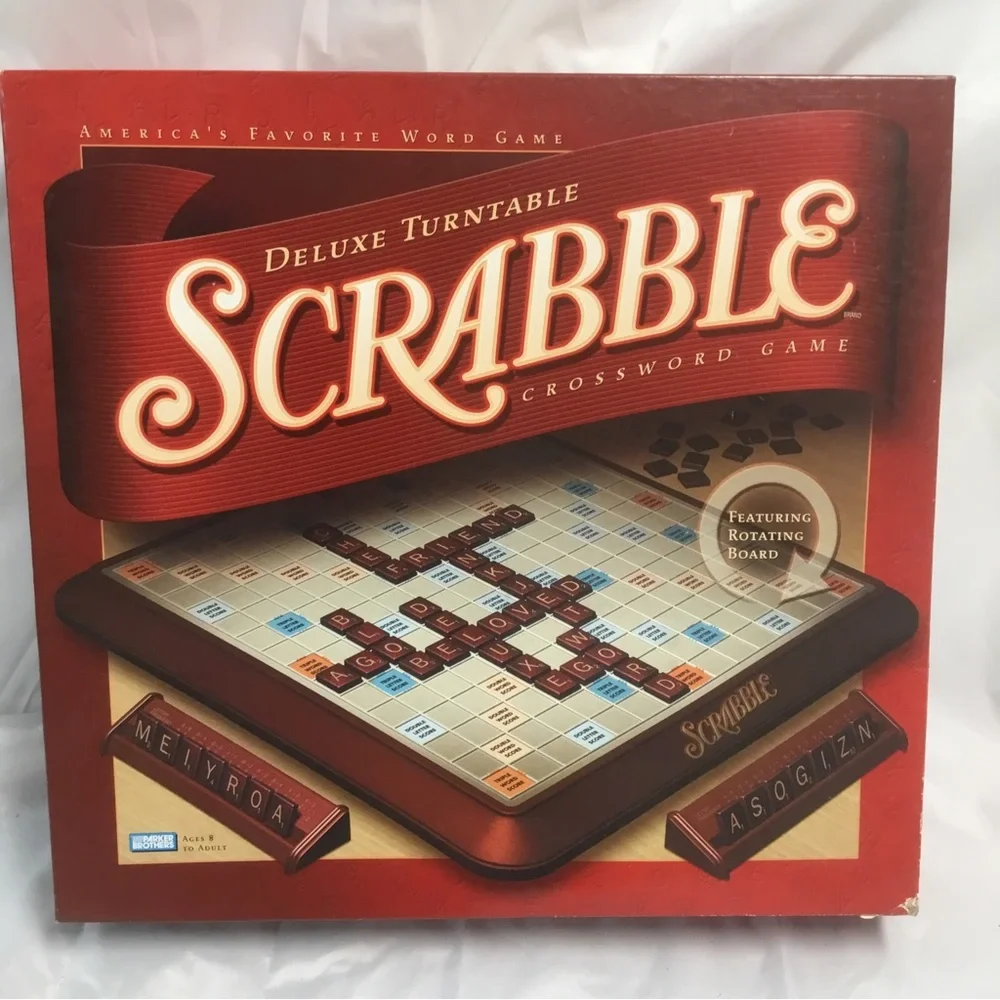 Vintage 2001 Parker Brothers Hasbro Scrabble Deluxe Turntable Game 100% Complete